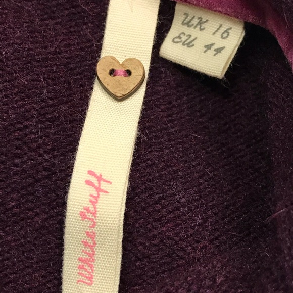 WHITE STUFF Burgundy Button Up Cardigan Sweater Size 12 - Picture 4 of 9